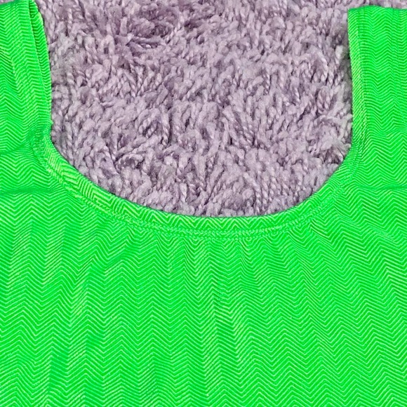 VTG 90s Catalina Lime Green Slime Neon One Piece Low Back Solid Color Swimsuit - Picture 3 of 10